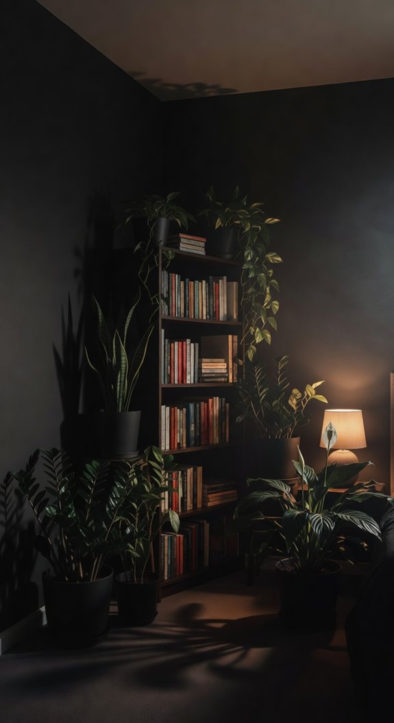 low light houseplants moody bedroom ambience