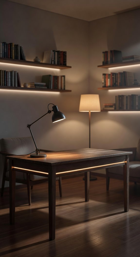 low light study room lighting harmony