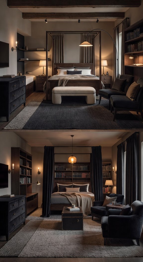 low profile bed cocooned lighting