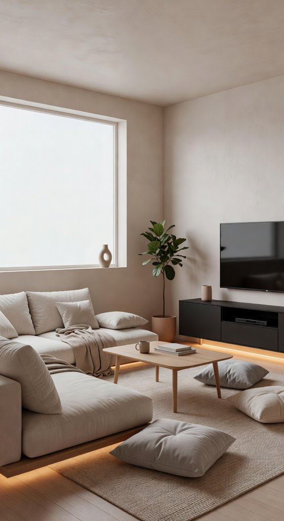 low profile furniture creates openness