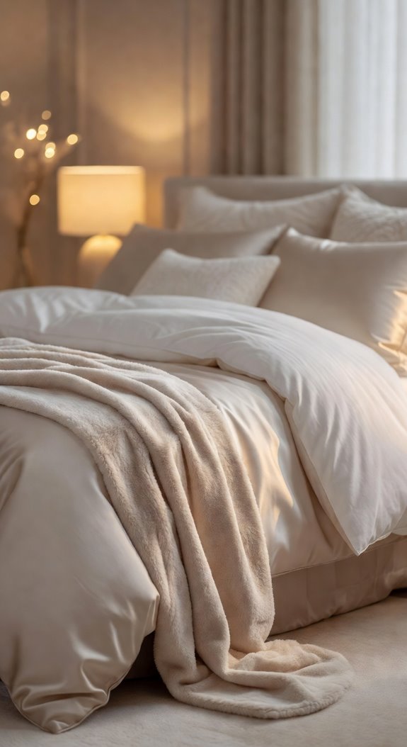 luxurious bedding with high thread count fabrics