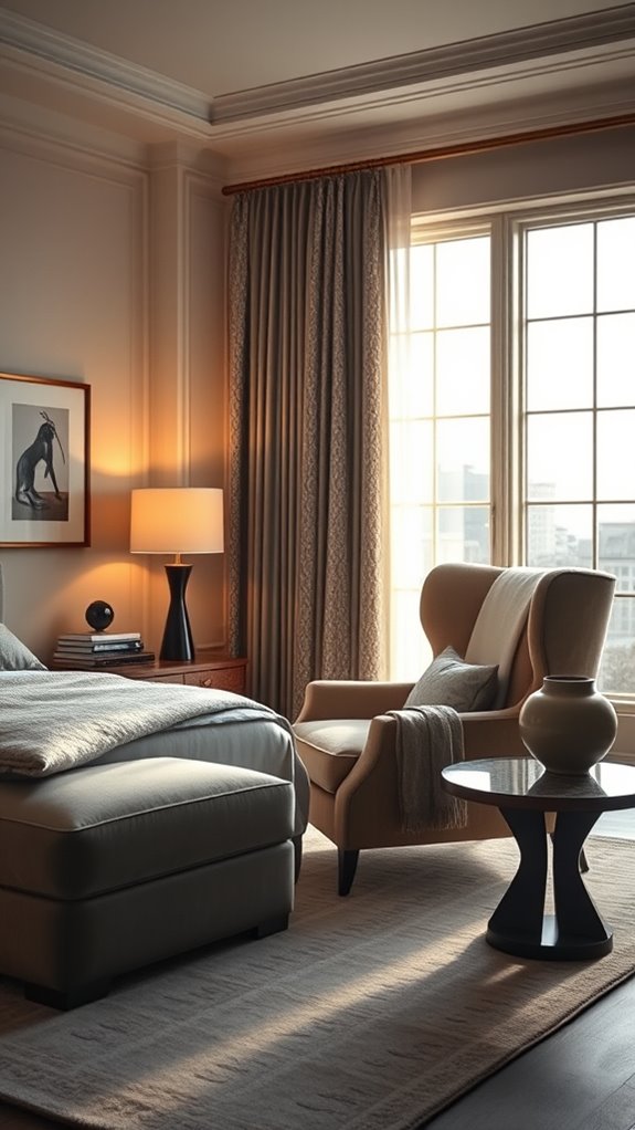 luxurious cognac chesterfield reading nook