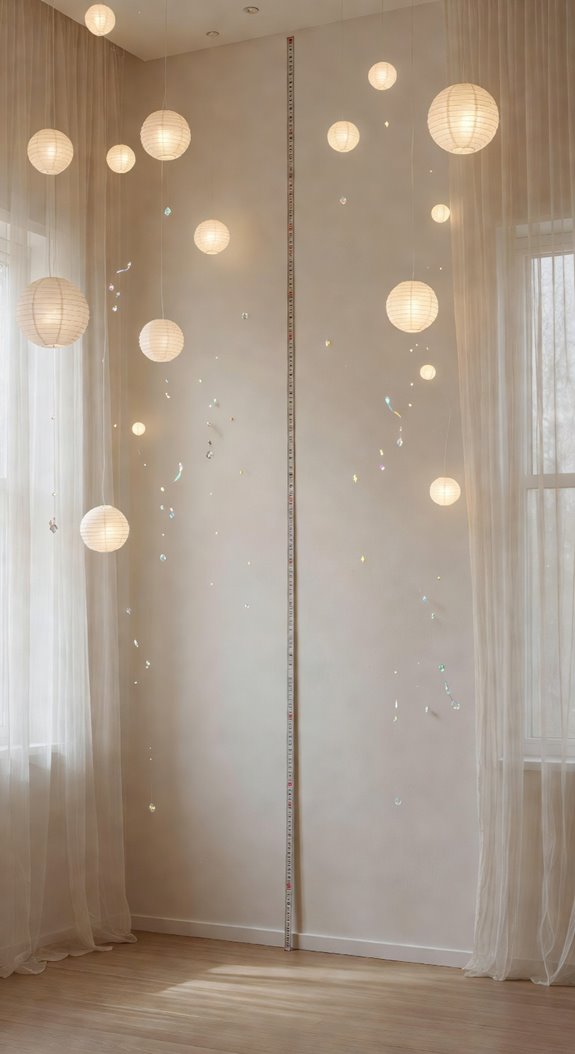measure ceiling three spots