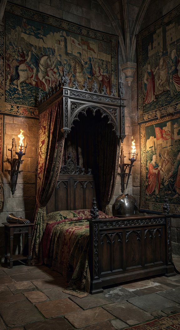 medieval canopy bed aesthetics