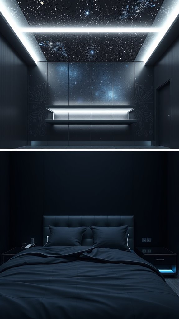 metallic accents cool lighting streamlined functionality