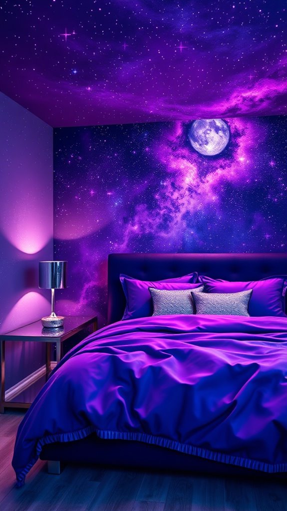 metallic accents enhance celestial shimmer