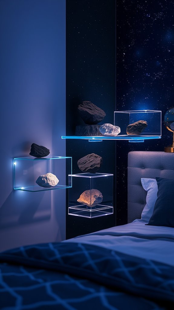 meteorite and moon rock display pieces
