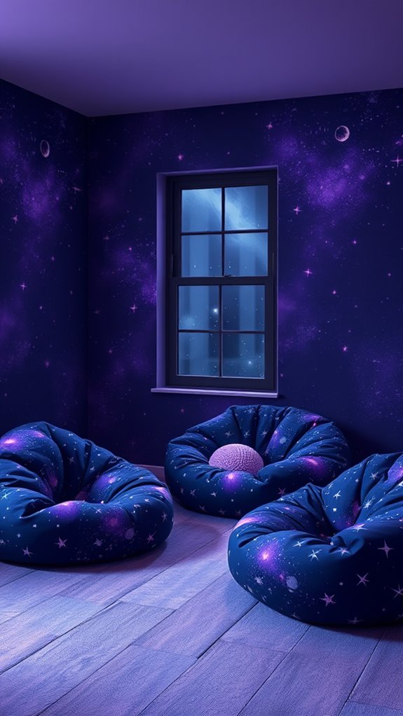 midnight bean bags constellation cushions