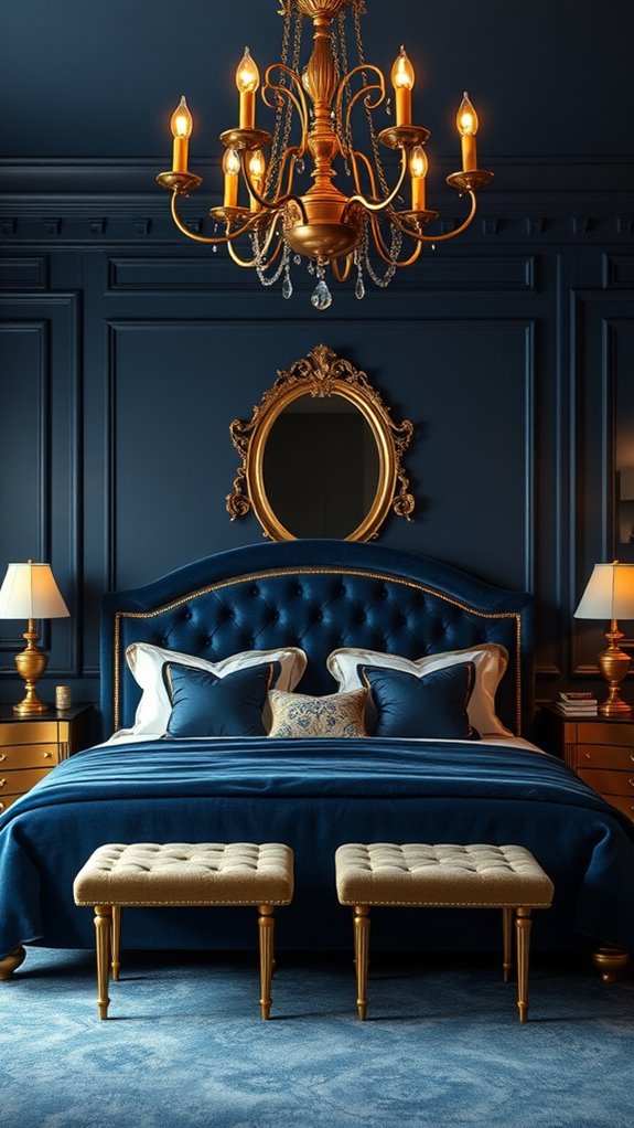 midnight blue gold opulence