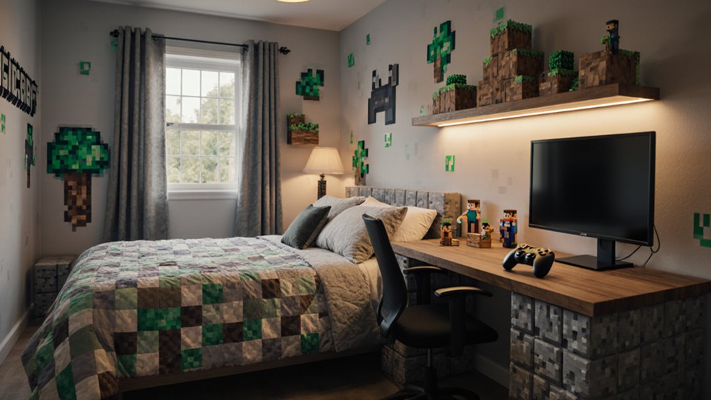 minecraft inspired bedroom ideas for teens
