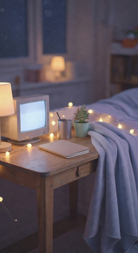 minimal lo fi desk setup discipline