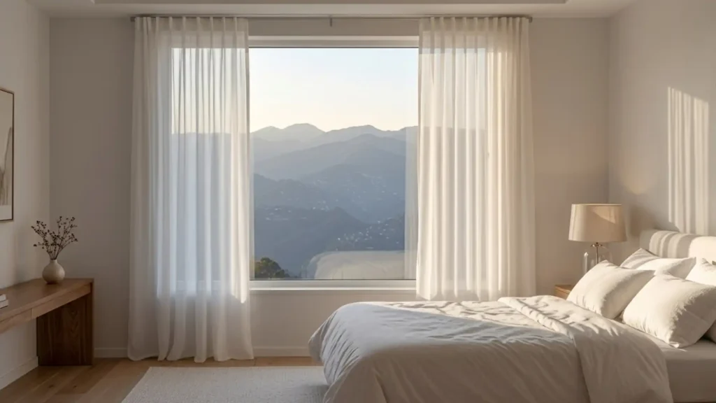 minimal sheer curtains preserve viewlines