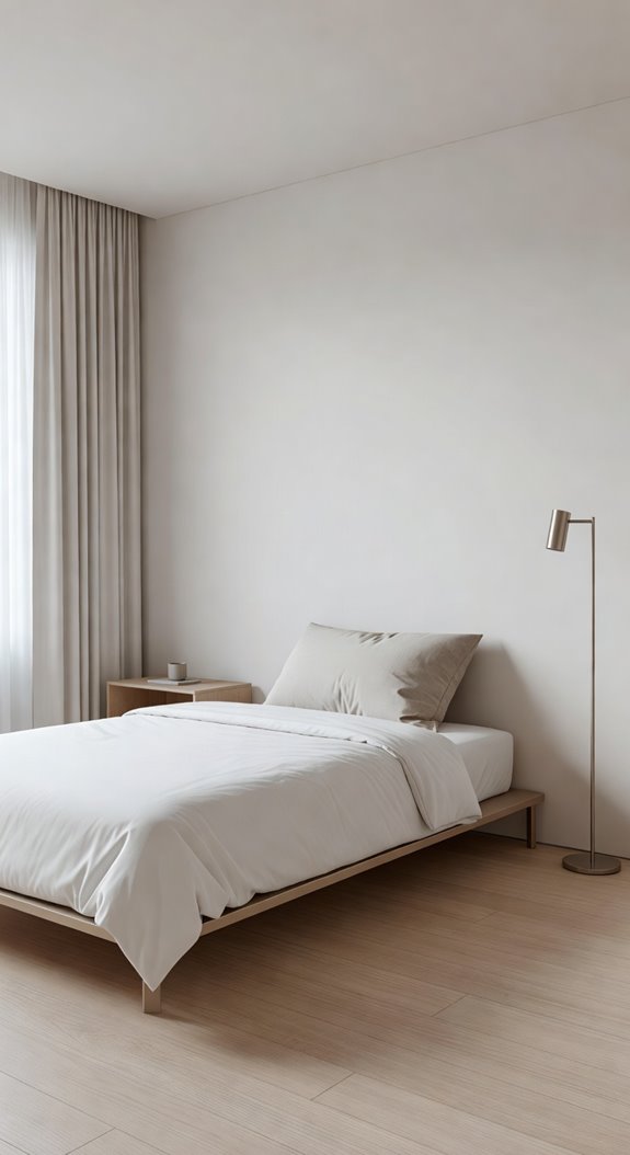 minimalist clutter free small bedroom