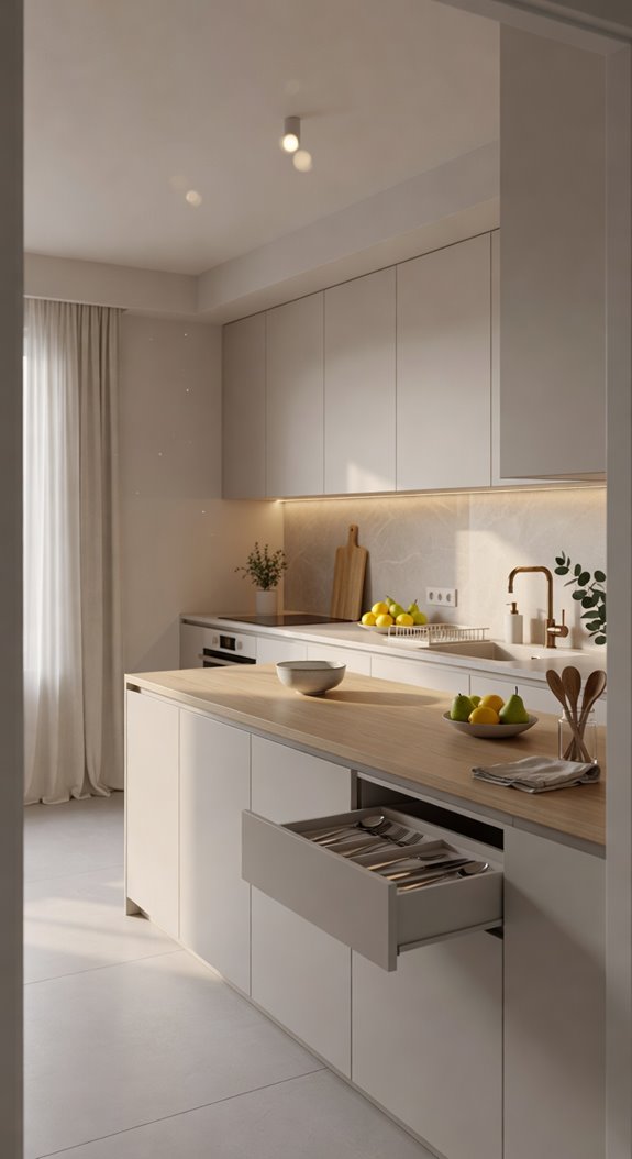 minimalist kitchen tranquil efficiency