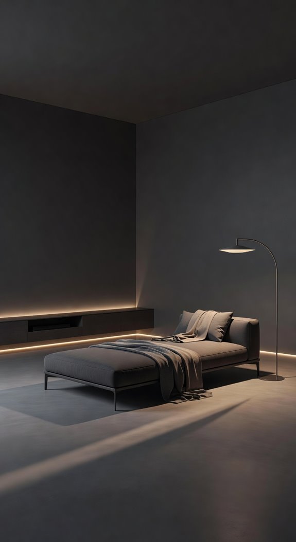 minimalist lounge led ambiance with warmth