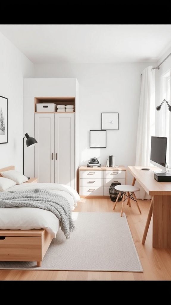 minimalist nordic calm with cohesive bed wall
