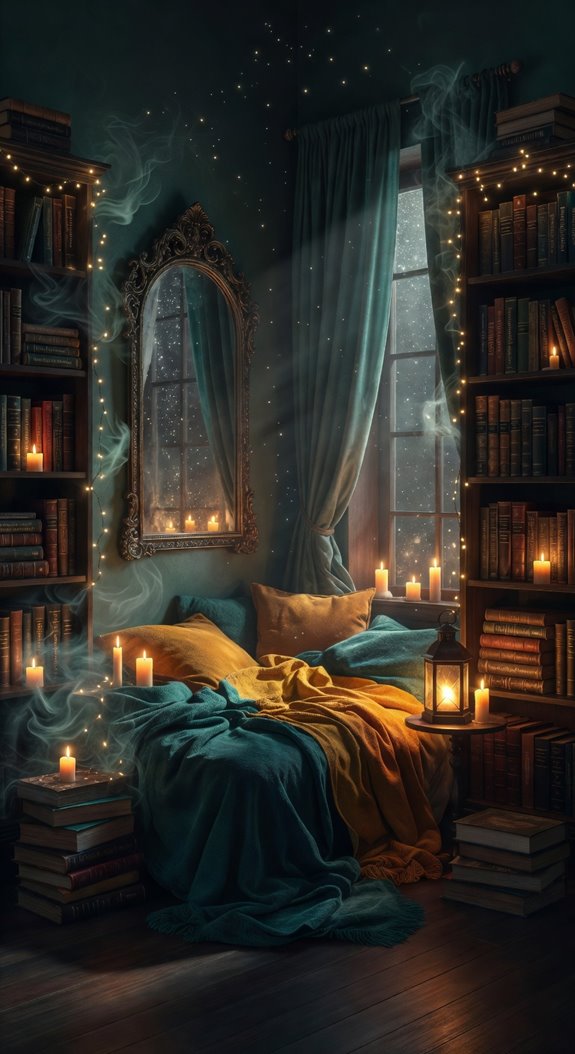 mirrors amplify warm magical glow