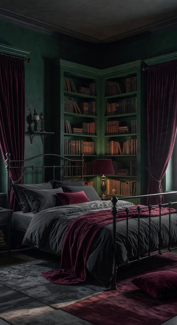 moody greens burgundy elegance