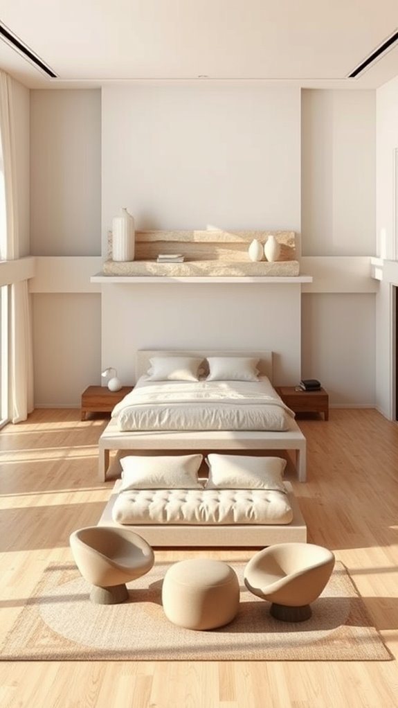 moody sculptural bedroom anchors