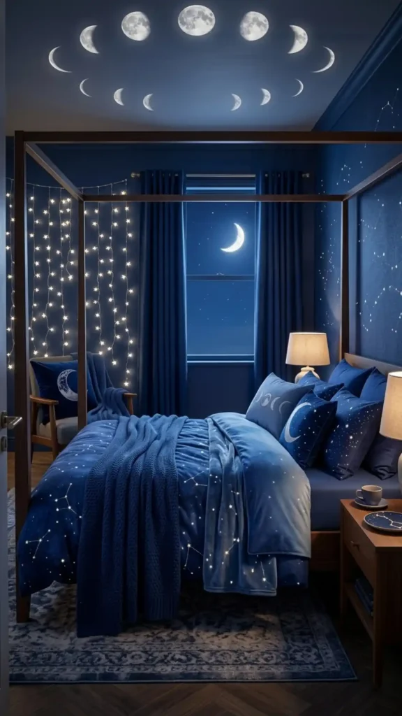 moon phase pillows silver accents