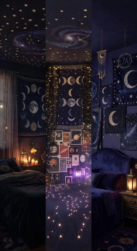 moon phase tapestry cosmic bedroom ambiance