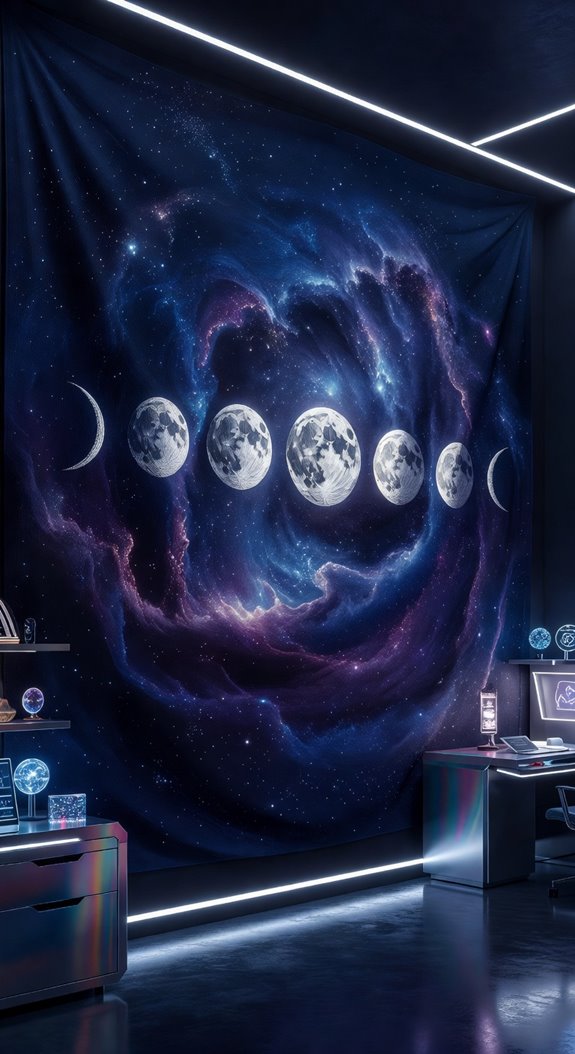 moon phase tapestry transforms wall