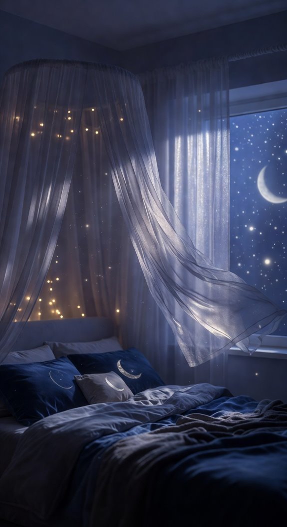 moonlit sheer curtains diffuse soft glow