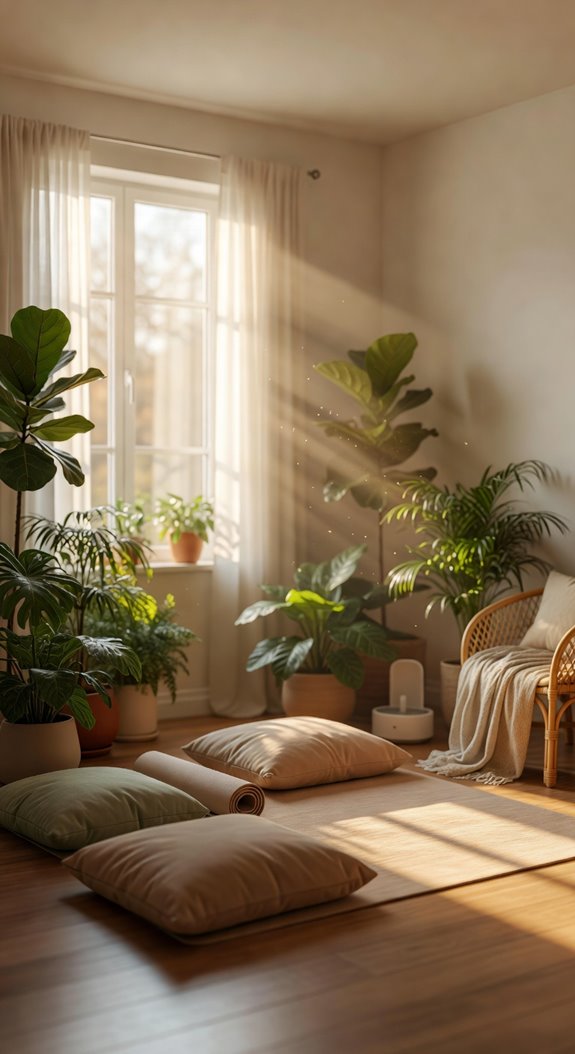 morning light meditation corner setup