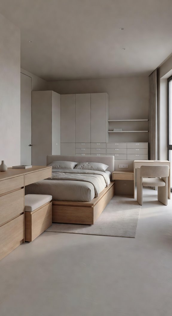 multi purpose neutral bedroom furniture