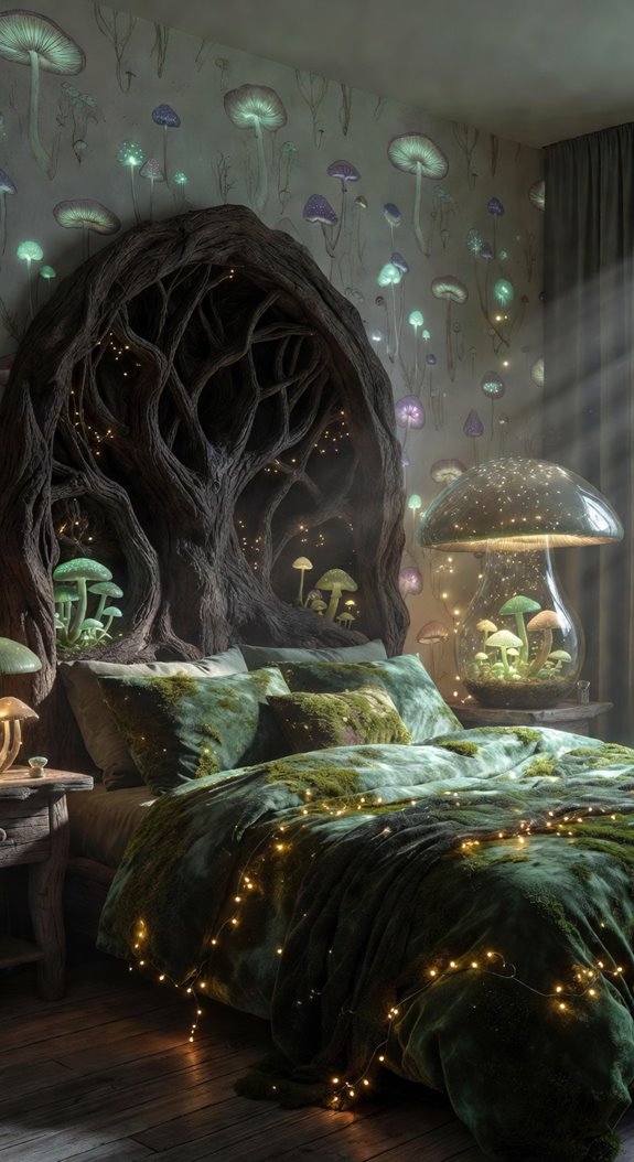 mushroom forest earthy warmth organic textures