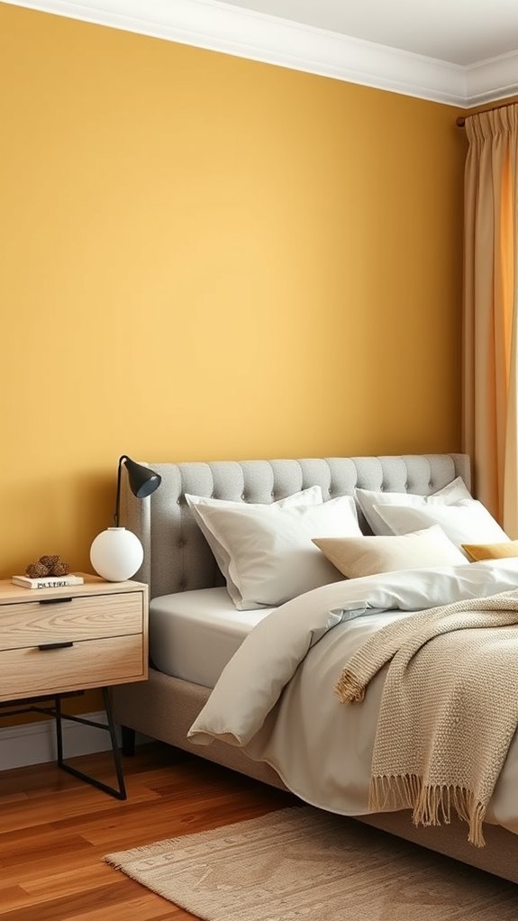 muted mustard yellow creates serene versatile bedrooms