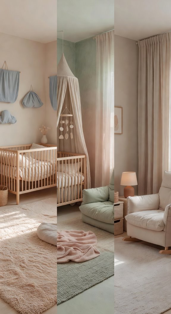 muted sage cream beige nursery