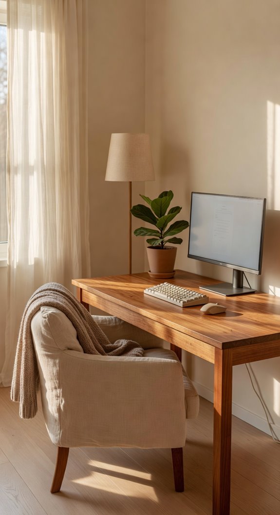 natural light cozy gaming setup