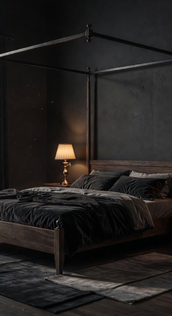 near black walls require layered lighting