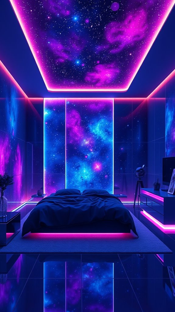 neon galaxy bedroom glow convergence