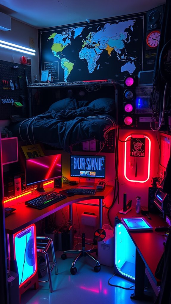 neon lit diy tech haven