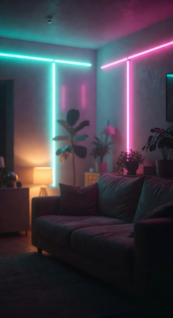 neon mood lighting layers softly