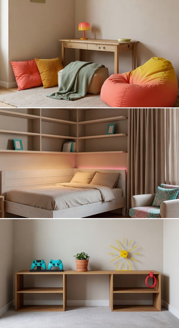 neutral base with colorful accents