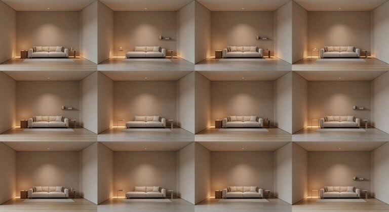 neutral chill rooms with warm lighting