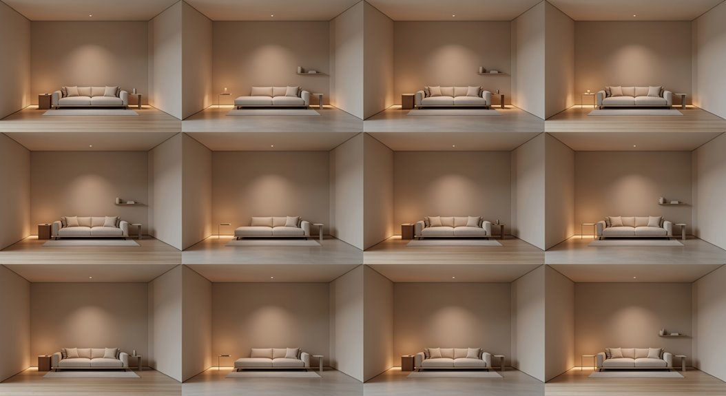 neutral chill rooms with warm lighting