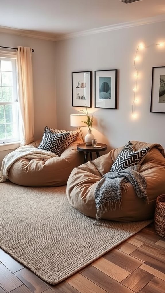 neutral toned bean bag focal points