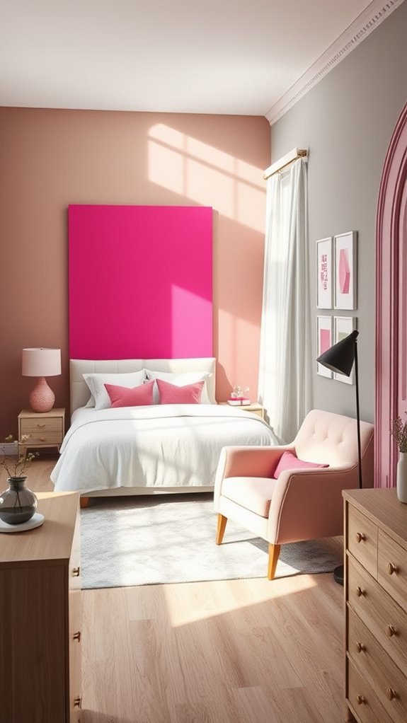 neutral walls showcase pink s bold restraint