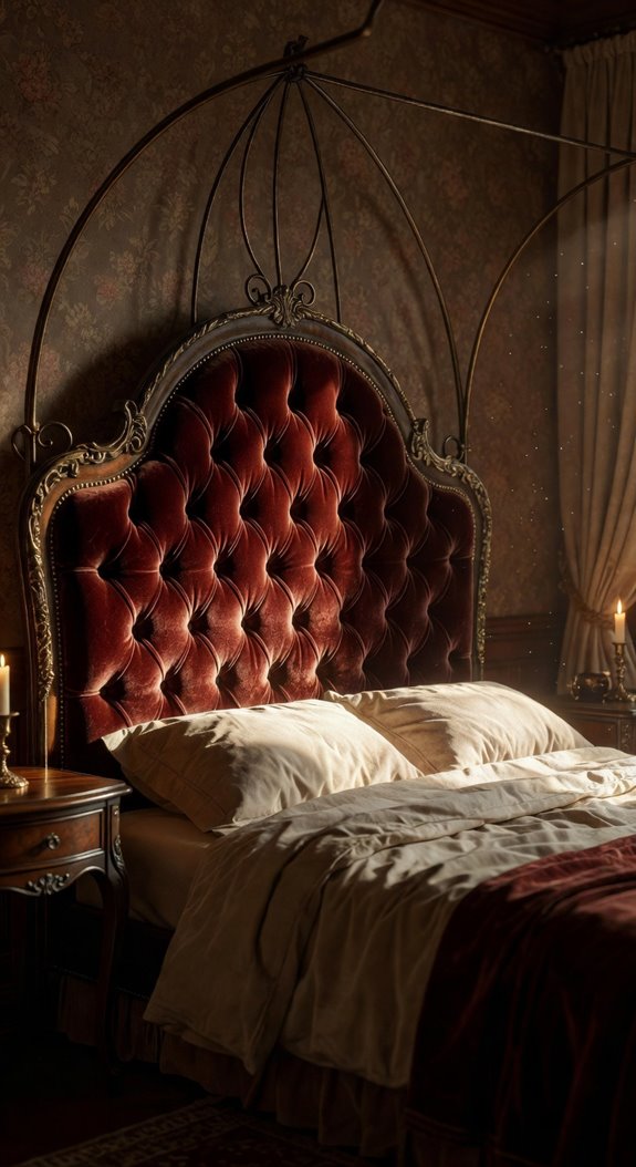 ornamental headboard as focal point