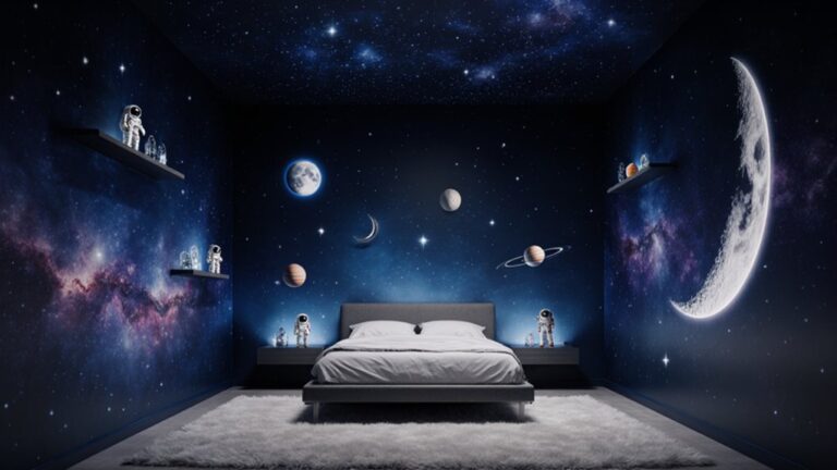 outer space themed bedroom wall ideas