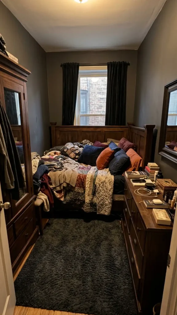 overcrowded dark cluttered walls
