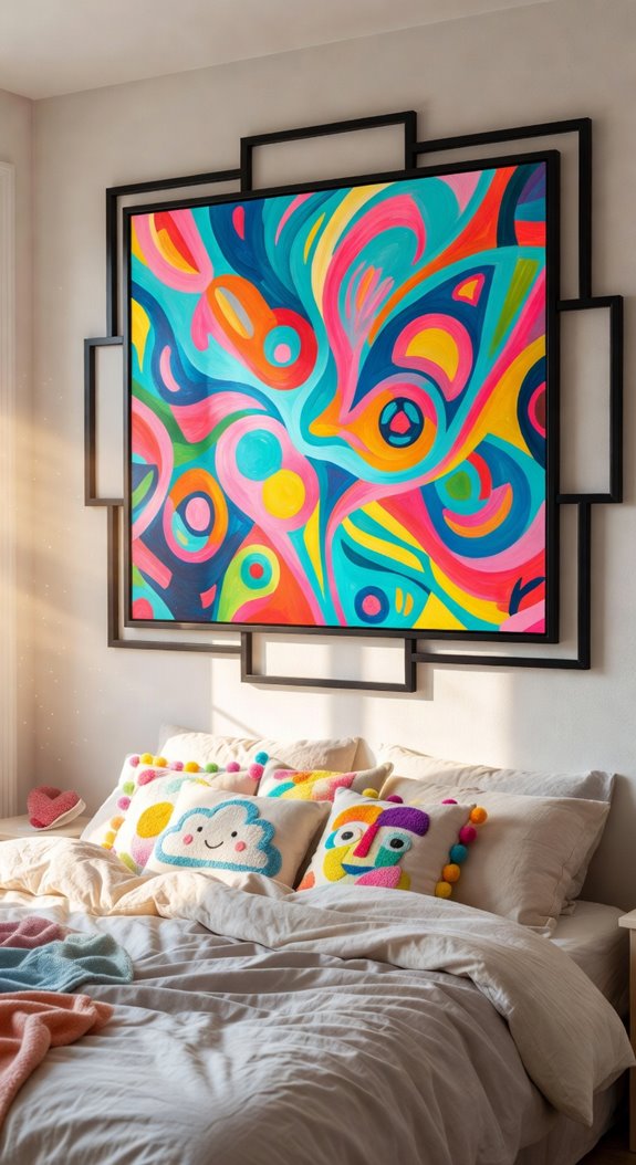oversized art anchors bedroom mood