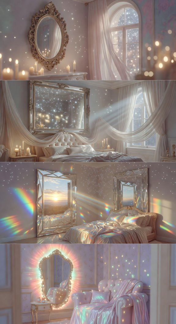 oversized gold leaf mirror glamour