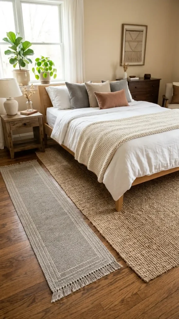 oversized rug pairs define zones