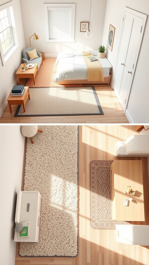 oversized rug pairs define zones
