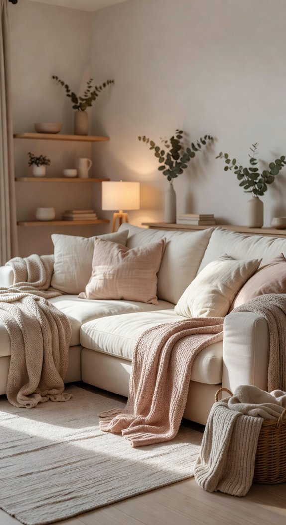 oversized seating neutral throws